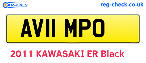 AV11MPO are the vehicle registration plates.