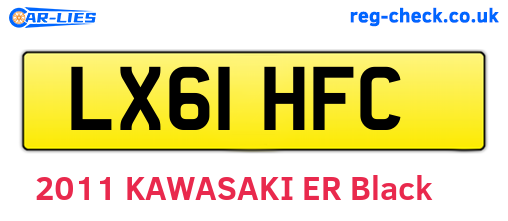 LX61HFC are the vehicle registration plates.
