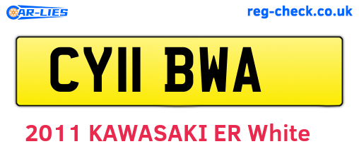 CY11BWA are the vehicle registration plates.