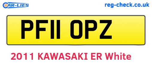 PF11OPZ are the vehicle registration plates.