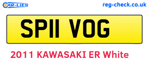SP11VOG are the vehicle registration plates.