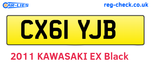 CX61YJB are the vehicle registration plates.