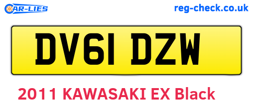 DV61DZW are the vehicle registration plates.