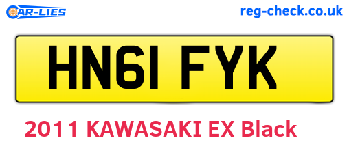 HN61FYK are the vehicle registration plates.