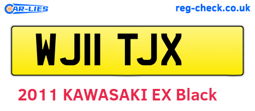 WJ11TJX are the vehicle registration plates.
