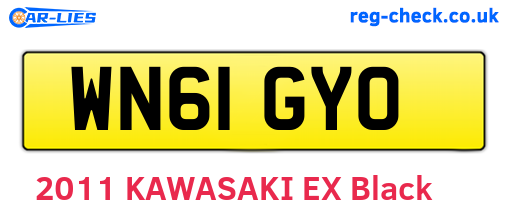 WN61GYO are the vehicle registration plates.