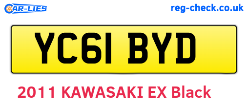 YC61BYD are the vehicle registration plates.