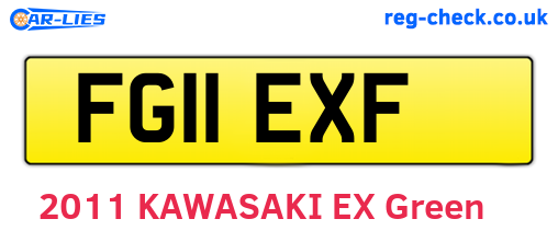 FG11EXF are the vehicle registration plates.