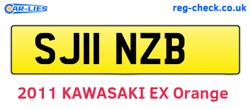 SJ11NZB are the vehicle registration plates.