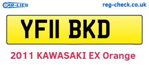 YF11BKD are the vehicle registration plates.