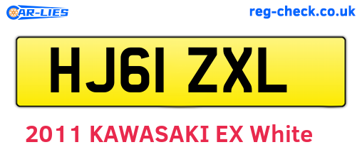 HJ61ZXL are the vehicle registration plates.