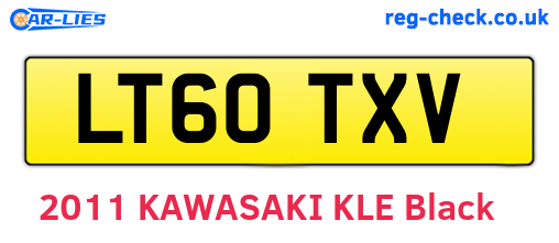 LT60TXV are the vehicle registration plates.