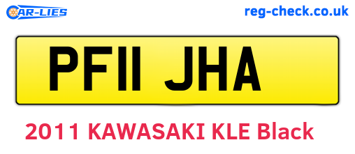 PF11JHA are the vehicle registration plates.