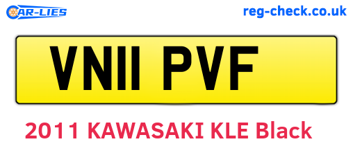 VN11PVF are the vehicle registration plates.