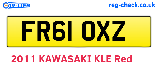 FR61OXZ are the vehicle registration plates.