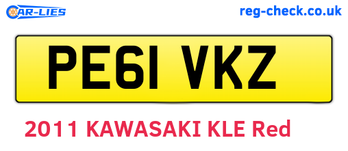 PE61VKZ are the vehicle registration plates.