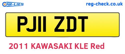 PJ11ZDT are the vehicle registration plates.