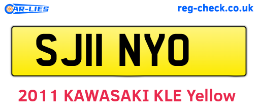SJ11NYO are the vehicle registration plates.