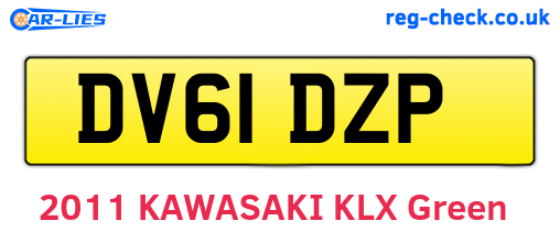 DV61DZP are the vehicle registration plates.