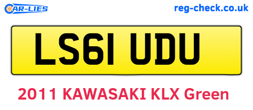 LS61UDU are the vehicle registration plates.