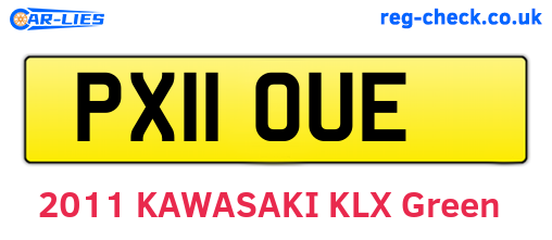 PX11OUE are the vehicle registration plates.