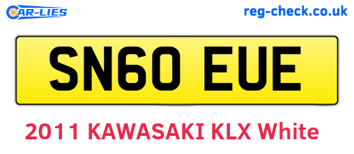 SN60EUE are the vehicle registration plates.