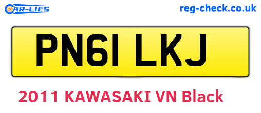 PN61LKJ are the vehicle registration plates.