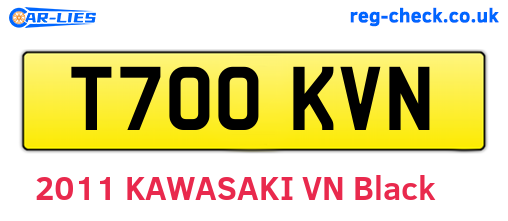 T700KVN are the vehicle registration plates.
