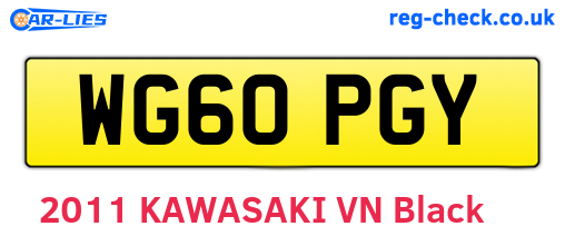 WG60PGY are the vehicle registration plates.