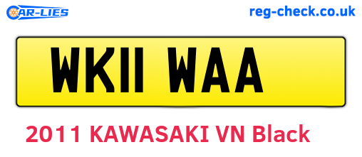 WK11WAA are the vehicle registration plates.