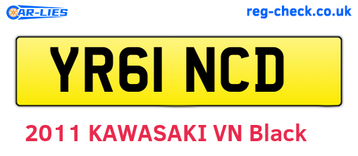 YR61NCD are the vehicle registration plates.