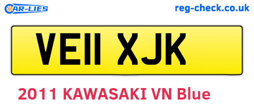 VE11XJK are the vehicle registration plates.