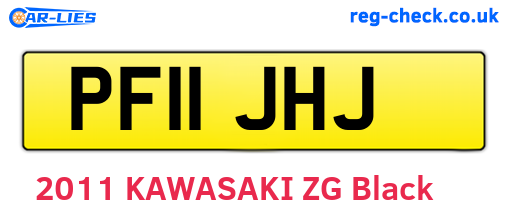 PF11JHJ are the vehicle registration plates.
