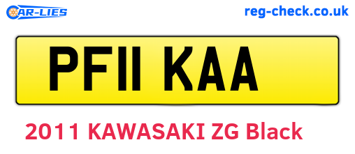PF11KAA are the vehicle registration plates.
