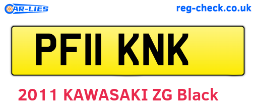 PF11KNK are the vehicle registration plates.