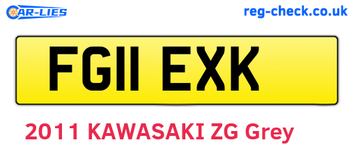 FG11EXK are the vehicle registration plates.