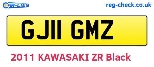 GJ11GMZ are the vehicle registration plates.