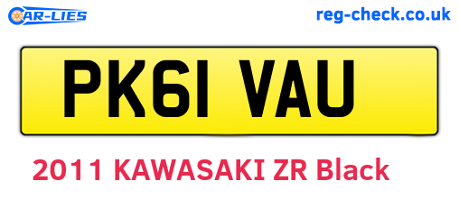 PK61VAU are the vehicle registration plates.