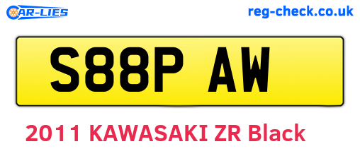 S88PAW are the vehicle registration plates.