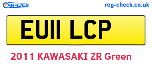 EU11LCP are the vehicle registration plates.