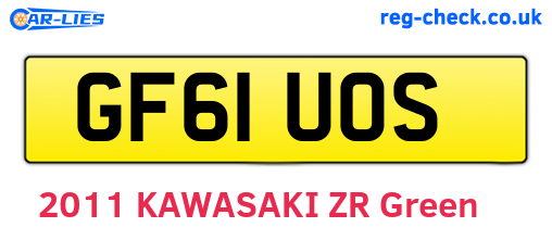GF61UOS are the vehicle registration plates.