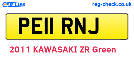 PE11RNJ are the vehicle registration plates.
