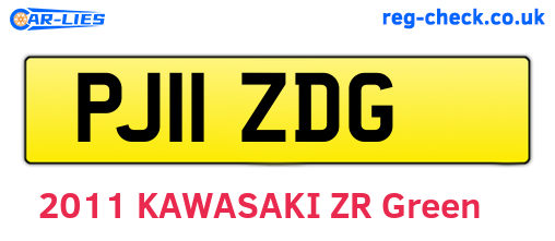 PJ11ZDG are the vehicle registration plates.