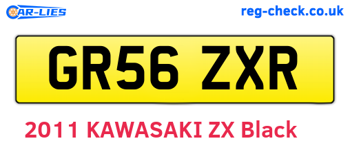 GR56ZXR are the vehicle registration plates.