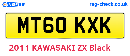 MT60KXK are the vehicle registration plates.