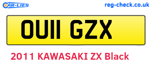 OU11GZX are the vehicle registration plates.