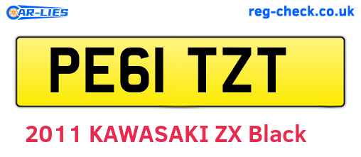 PE61TZT are the vehicle registration plates.