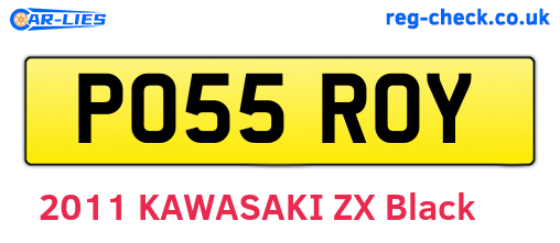 PO55ROY are the vehicle registration plates.