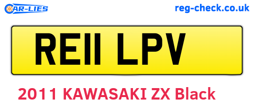 RE11LPV are the vehicle registration plates.