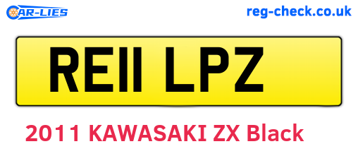 RE11LPZ are the vehicle registration plates.